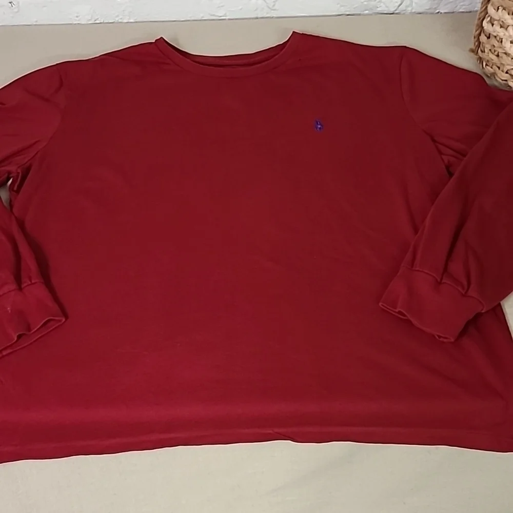 POLO Dark Red Long Sleeve Shirt 100% Cotton Size XXL